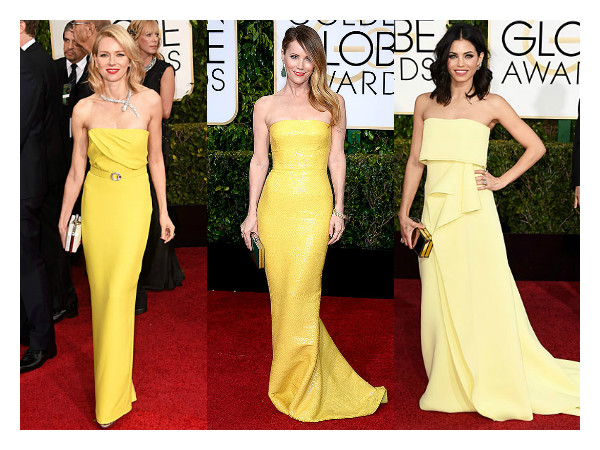 canary yellow collage golden globes